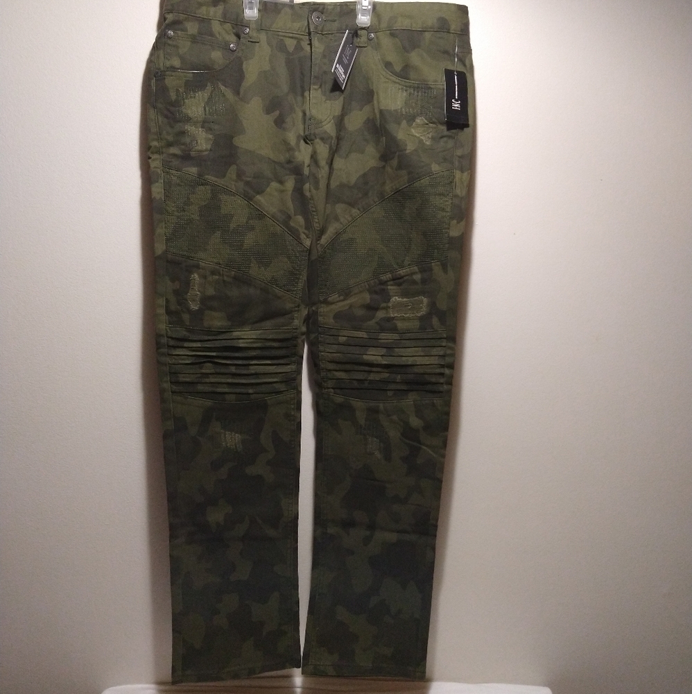 INC Berlin Slim Straight Camo Moto Jeans - Picture 16 of 16